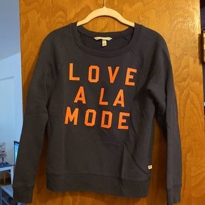 XS Victoria Secret Navy blue sweatshirt with tangerine lettering
